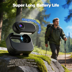Caméra Corporelle Portable 1080P avec 128 Go de Mémoire, Mini Camera Sport avec Clip Magnétique, Idéale comme Camera Moto pour V