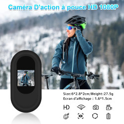 LXMIMI Mini Caméra d'action, Caméra pour Casque de Moto 120° avec Écran de 0,59 Pouces, Caméra d'action avec Vision Nocturne Aut