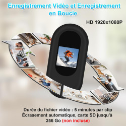 LXMIMI Mini Caméra d'action, Caméra pour Casque de Moto 120° avec Écran de 0,59 Pouces, Caméra d'action avec Vision Nocturne Aut