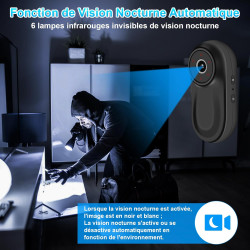 LXMIMI Mini Caméra d'action, Caméra pour Casque de Moto 120° avec Écran de 0,59 Pouces, Caméra d'action avec Vision Nocturne Aut