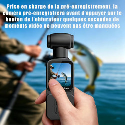 Générique Caméra d‘Action 5K, écran Tactile Rotatif de 1,69 Pouces, Objectif Grand Angle Rotatif 270° de Suivi Facial, Wi-FI, té
