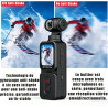 Générique Caméra d‘Action 5K, écran Tactile Rotatif de 1,69 Pouces, Objectif Grand Angle Rotatif 270° de Suivi Facial, Wi-FI, té