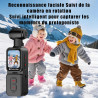 Générique Caméra d‘Action 5K, écran Tactile Rotatif de 1,69 Pouces, Objectif Grand Angle Rotatif 270° de Suivi Facial, Wi-FI, té