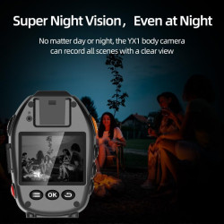 CAMMHD 1440P YX1 Camera Pieton HD 12 Heures IP67 Caméra de Corps avec Vidéo et Audio Body Cam Vision Nocturne pour l'application