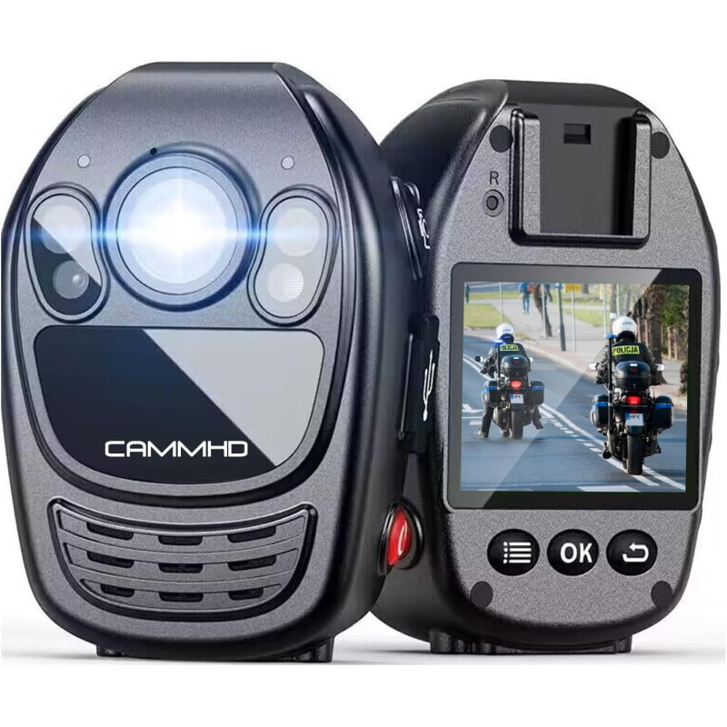 CAMMHD 1440P YX1 32G Camera Pieton HD 12 Heures IP67 Caméra de Corps avec Vidéo et Audio Body Cam Vision Nocturne pour l'applica