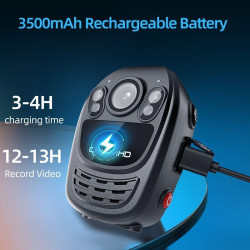 CAMMHD 1440P YX1 64G Camera Pieton HD 12 Heures IP67 Caméra de Corps avec Vidéo et Audio Body Cam Vision Nocturne pour l'applica
