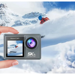 Swzec kersens caméra sport + 64gb memory card (gris,64gb)