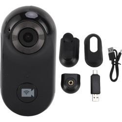 BuyWeek Caméra Corporelle WiFi 1080P, Mini Camera Sport Portable avec Connexion APP, Support Magnétique, Housse de Protection, C
