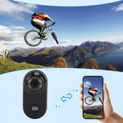 BuyWeek Caméra Corporelle WiFi 1080P, Mini Camera Sport Portable avec Connexion APP, Support Magnétique, Housse de Protection, C