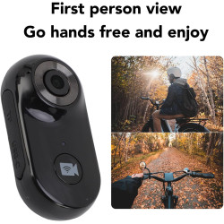 BuyWeek Caméra Corporelle WiFi 1080P, Mini Camera Sport Portable avec Connexion APP, Support Magnétique, Housse de Protection, C