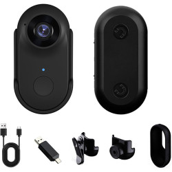 BuyWeek Caméra Corporelle WiFi 1080P, Mini Camera Sport Portable avec Connexion APP, Support Magnétique, Housse de Protection, C