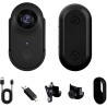 BuyWeek Caméra Corporelle WiFi 1080P, Mini Camera Sport Portable avec Connexion APP, Support Magnétique, Housse de Protection, C