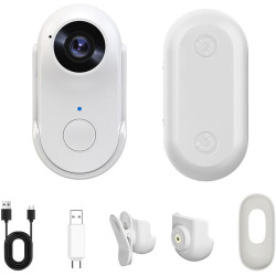 BuyWeek Caméra Corporelle WiFi 1080P, Mini Camera Sport Portable avec Connexion APP, Support Magnétique, Housse de Protection, C