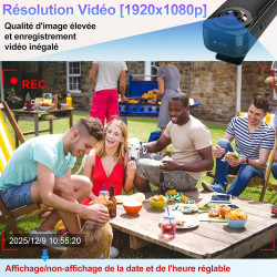 TANGMI Mini Camera Body, 7 Heures d'Utilisation Mains Libres Camera Pieton Portable, Vision Nocturne & 1080P HD Grand Angle 140°