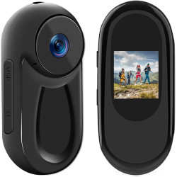 SHMIZZ Mini Caméra Sport 1080P, Camera d'Action Corporelles et Carte Mémoire 32 Go Camera, Mini Vlog Pocket Caméra Sport,120° Gr