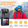 59GB Caméra Corporelle, 3000mAh Caméra de Corps avec Vision Nocturne IR, 1296P Caméscope Idéal pour Les Civils, Les Randonneurs 