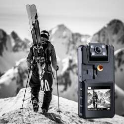 59GB Caméra Corporelle, 3000mAh Caméra de Corps avec Vision Nocturne IR, 1296P Caméscope Idéal pour Les Civils, Les Randonneurs 