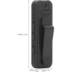Mini Caméra Vidéo Corporelle, Caméra Corporelle de Police 1080p, Caméra de sécurité Portable avec Enregistreur Vidéo Portable av