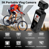 Caméra corporelle HD 5K avec audio et vidéo, caméra d'action sport avec objectif rotatif à 270°, caméra de vlogging pour voyage,