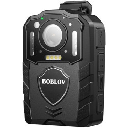 BOBLOV Caméra corporelle KJ25 1080P 256 Go, Batterie intégrée de 3000 mAh pour 13 Heures d'enregistrement vidéo avec Audio, Visi
