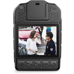 BOBLOV Caméra corporelle KJ25 1080P 128 Go, Batterie intégrée de 3000 mAh pour 13 Heures d'enregistrement vidéo avec Audio, Visi