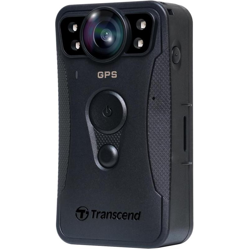 Transcend DPB40A Caméra corporelle Police QHD 1440P 128GB STARVIS 2 Sensor IP68 étanche avec stabilisation d'image électrique, V