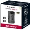 Transcend DPB40A Caméra corporelle Police QHD 1440P 128GB STARVIS 2 Sensor IP68 étanche avec stabilisation d'image électrique, V