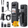 BOBLOV A26 Mini caméra corporelle 4K 64 go, Objectif Rotatif, Petites caméras corporelles avec Vision Nocturne, Enregistrement v