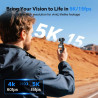 BOBLOV 5K W5 64 Go Caméra corporelle, avec Microphone Externe, Objectif Rotatif à 270 °, Bodycam EIS pour vlogging, réunion