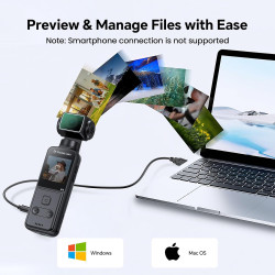 BOBLOV 5K W5 64 Go Caméra corporelle, avec Microphone Externe, Objectif Rotatif à 270 °, Bodycam EIS pour vlogging, réunion