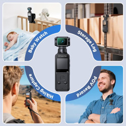 BOBLOV 5K W5 64 Go Caméra corporelle, avec Microphone Externe, Objectif Rotatif à 270 °, Bodycam EIS pour vlogging, réunion