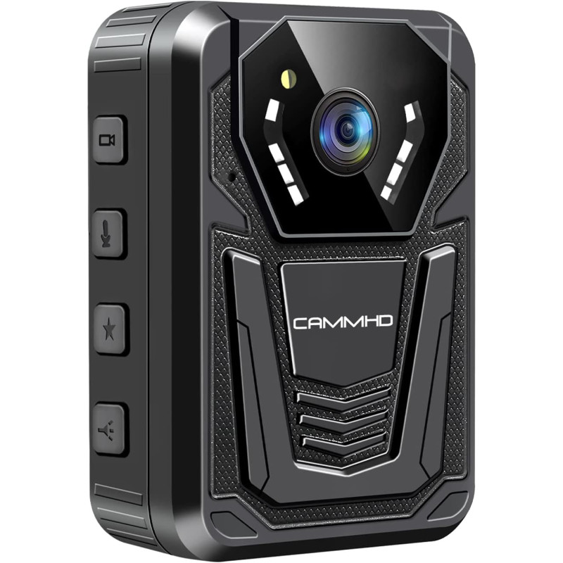 CAMMHD F6 32G 4K Camera Pieton 3400mAh 12H Body Cam 2160P H.265 Vision Nocturne Enregistrement en Boucle Camera Corporelle pour 