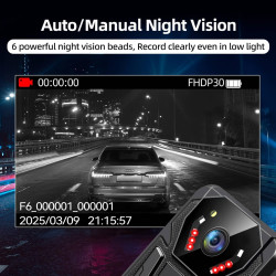 CAMMHD F6 32G 4K Camera Pieton 3400mAh 12H Body Cam 2160P H.265 Vision Nocturne Enregistrement en Boucle Camera Corporelle pour 