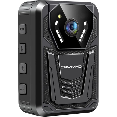 CAMMHD 4K Camera Pieton F6 128G 3400mAh 12H Body Cam 2160P H.265 Vision Nocturne Enregistrement en Boucle Camera Corporelle pour