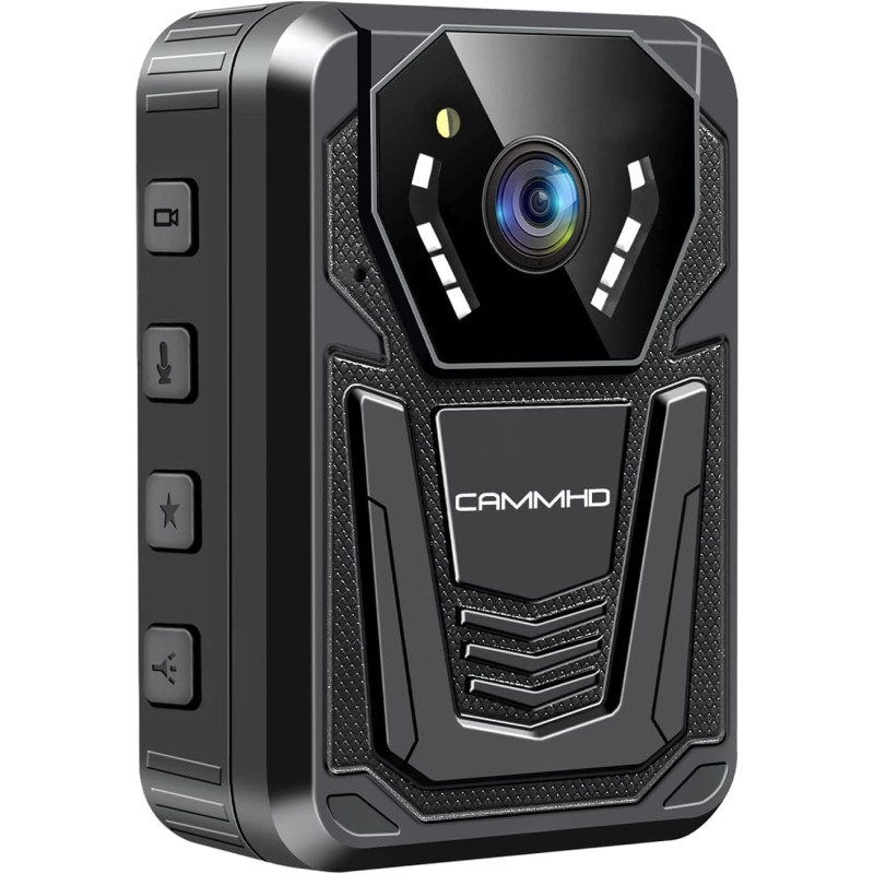 CAMMHD 4K Camera pieton F6 256G 3400mAh 12H D'utilisation Continue Detecteur de Mouvement Caméra Police Enregistrement en Boucle