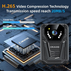 CAMMHD 4K Camera pieton F6 256G 3400mAh 12H D'utilisation Continue Detecteur de Mouvement Caméra Police Enregistrement en Boucle