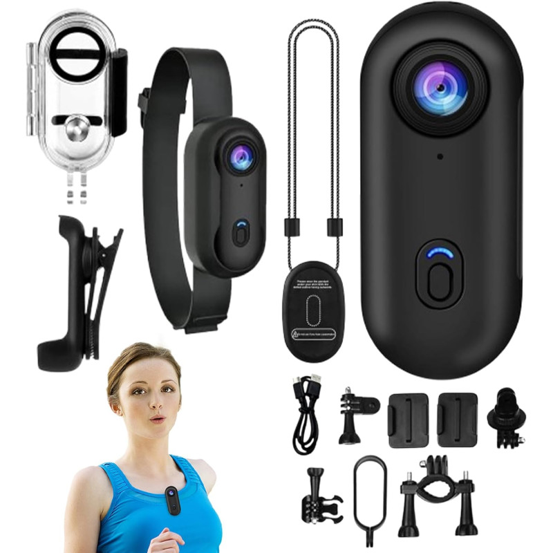 Générique Caméra Gosnap, Caméra Corporelle 1080p, avec Enregistrement Audio Et Vidéo, Caméras De Corps d'action Étanche,De Sport