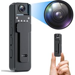 Caméra corporelle 1080p Full HD portable Vision nocturne Enregistrement en boucle Clip arrière pour voyage Enregistrement de con