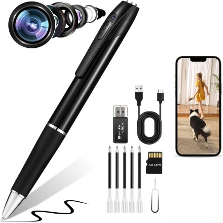Stylo caméra corporelle 1080p, batterie longue durée, facile à utiliser, équipement de surveillance vidéo uniquement, micro camé