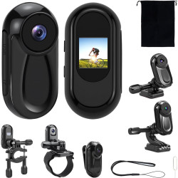Mini Caméra d'action, Mini Caméra Sport 1080P Camera de Poche pour Casque Camera Vlog Petite-caméra d'action Portable Minicaméra
