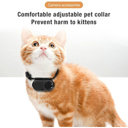 Fockety collier de caméra pour chat, caméra de collier de chien sans fil hd 1080p avec enregistrements vidéo, mini caméra corpor