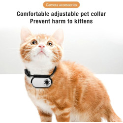 Fockety collier de caméra pour chat, caméra de collier de chien sans fil hd 1080p avec enregistrements vidéo, mini caméra corpor