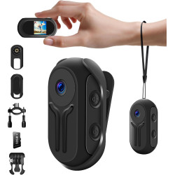 Mini Camera Sport 1080P,Caméra d'action Carte mémoire 32 Go,Portable Caméscope Pieton,Body Cam Magnétique,POV Camera,Caméra Casq
