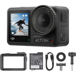 Bundle DJI Osmo Action 4 Essentiel - Caméra d’Action étanche 4K/120 IPS avec capteur 1/1,3 Pouce, des Images saisissantes en Bas