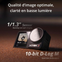 Bundle DJI Osmo Action 4 Essentiel - Caméra d’Action étanche 4K/120 IPS avec capteur 1/1,3 Pouce, des Images saisissantes en Bas