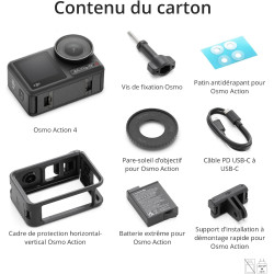 Bundle DJI Osmo Action 4 Essentiel - Caméra d’Action étanche 4K/120 IPS avec capteur 1/1,3 Pouce, des Images saisissantes en Bas