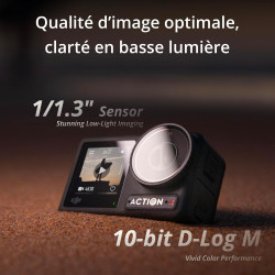 Bundle DJI Osmo Action 4 Ski - Idéal pour skieurs + kit de barre d’extension 1,5 m, petite cam. 4K/120 ips et FOV ultra large 15