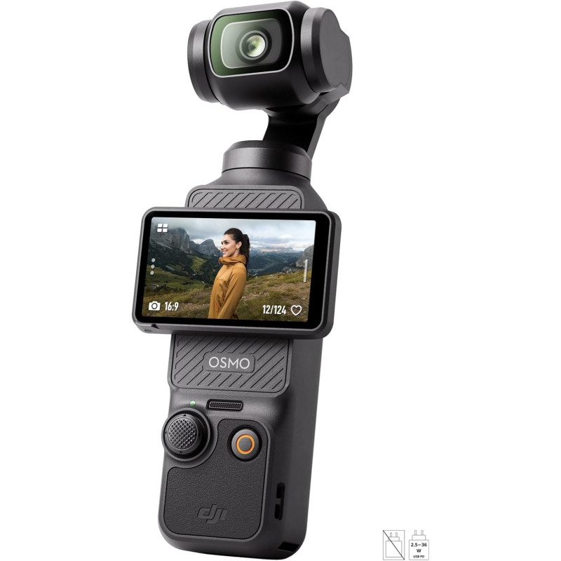 DJI Osmo Pocket 3, digital camera vlog CMOS 1'' et Vidéo 4K/120 ips, Stabilisation à 3 axes, MAP rapide,Suivi Facial/Objets,Écra
