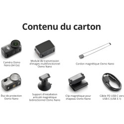 DJI Osmo Nano Bundle Standard (64 Go) - Petite caméra vlog 4K/60 IPS avec capteur 1/1,3″, vidéo FOV Large 143°, 200 Min d'enregi