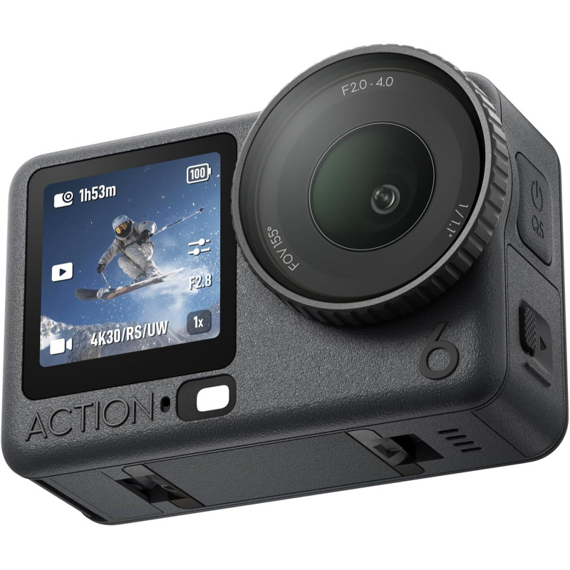 DJI Bundle Essentiel Osmo Action 6, caméra d’Action avec capteur carré 1/1,1″, Ouverture Variable, résistante au Froid, 4 h de B